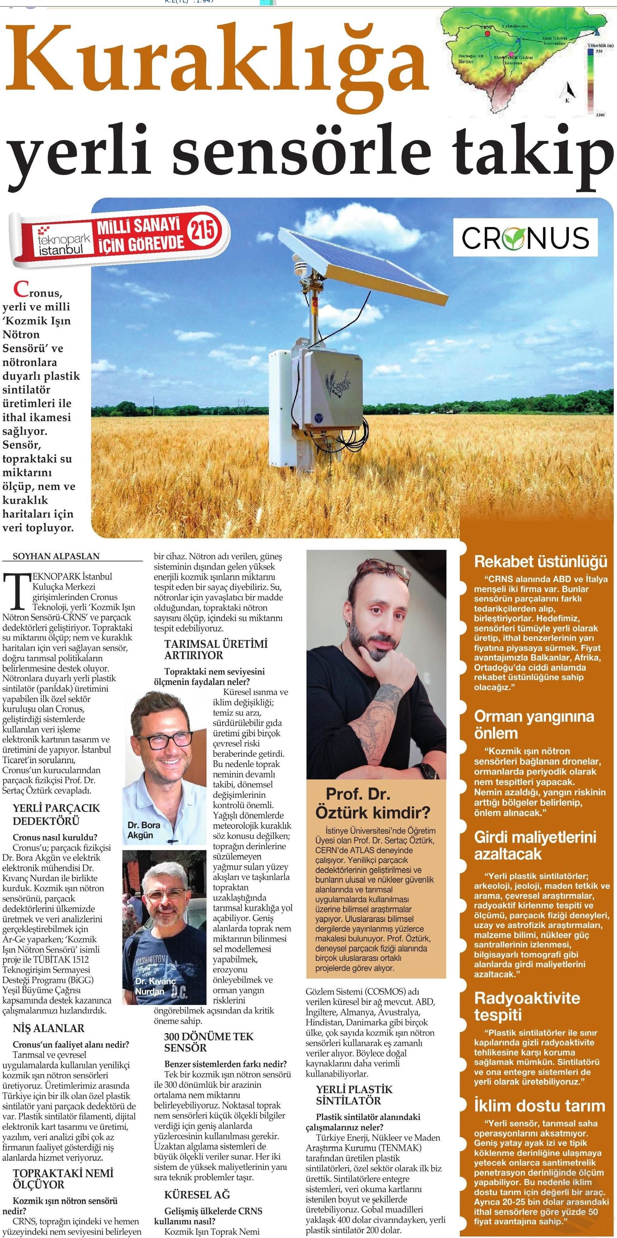 Kuraklığa yerli sensör