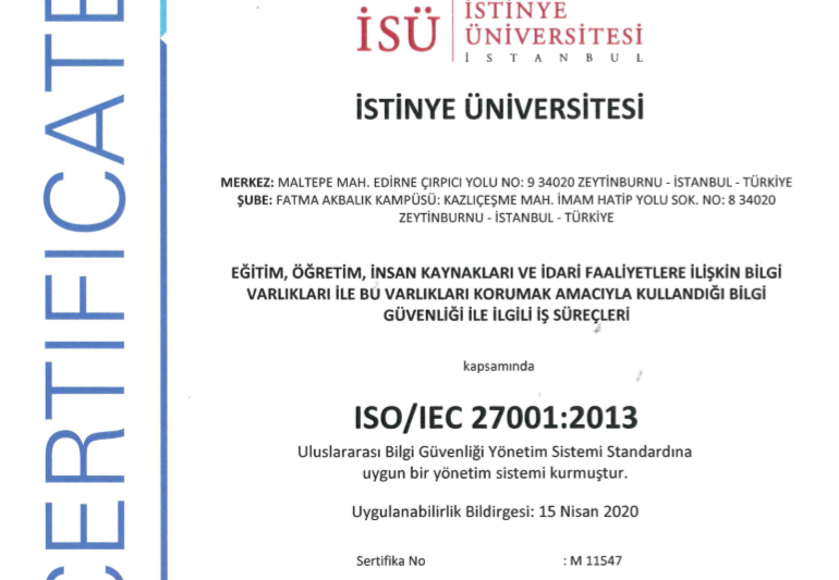 ISO 27001 Sertifikası Almaya Hak Kazandık 