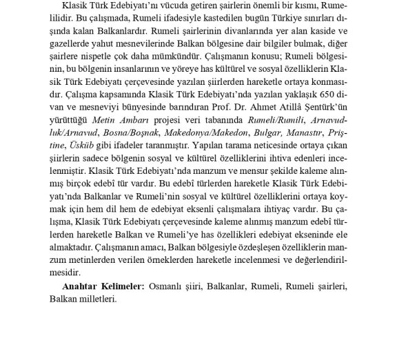 İstinye Üniversitesi İnsan ve Toplum Bilimleri Fakültesi Türk Dili ve Edebiyatı Bölümü akademik kadrosundan Dr. Öğr. Üyesi Seda KURT'un, Sakarya Üniversitesi Balkan Araştırmaları Uygulama ve Araştırma Merkezi tarafından derlenen ve Paradigma Akademi tarafından yayımlanan "Türk Kültür ve Edebiyatında Balkanlar" başlıklı kitap içinde "Manzum Metinlerden Hareketle Klasik Türk Edebiyatında Balkanlar ve Balkan Milletleri" başlıklı kitap bölümü yayımlandı.
