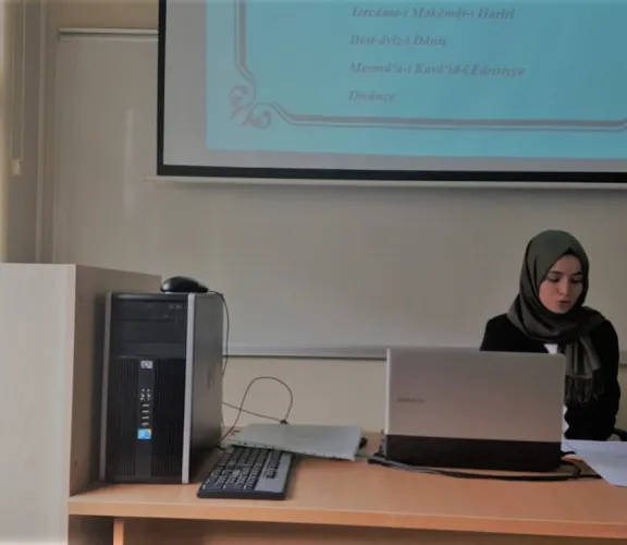 Department of Turkish Language and Literature researcher assistant Seda AYDIN presented in a paper titled “Translation and Commentary of Makâmât-ı Harîrî by Manastırlı Dâniş Ahmed Efendi” at VI. International Yildiz Social Sciences Congress.