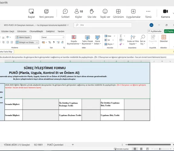 İktisadi, İdari ve Sosyal Bilimler Fakültesine Yönelik Süreç İyileştirme ve Geliştirme (PUKÖ) Eğitimi Düzenlendi!