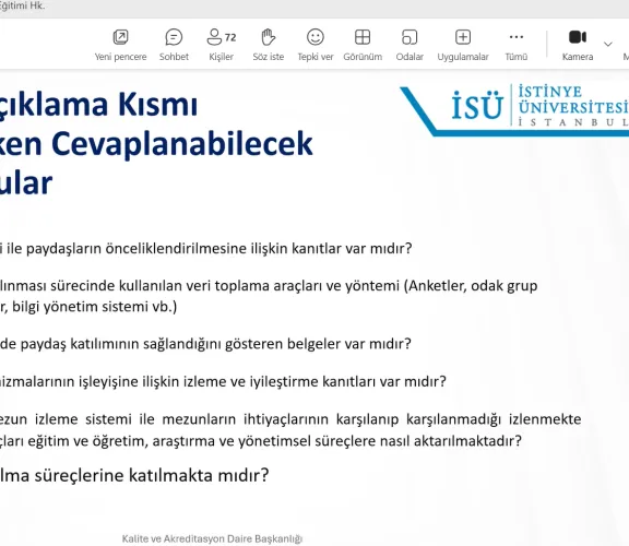2024 Yılı Birim/Bölüm Öz Değerlendirme Raporu Hazırlama Eğitimi Düzenlendi