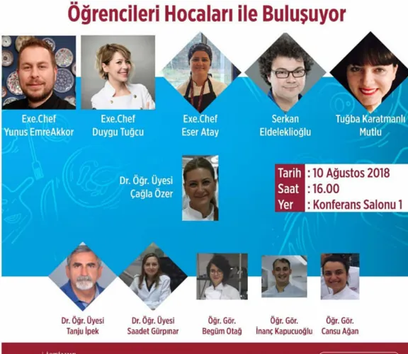 Tercih tanıtım günlerinde ‘Gastronomi ve Mutfak Sanatları ve Aşçılık Öğrencileri Hocaları ile Buluşuyor’ adlı etkinlikte aday öğrenciler ile söyleşi gerçekleşmiştir.