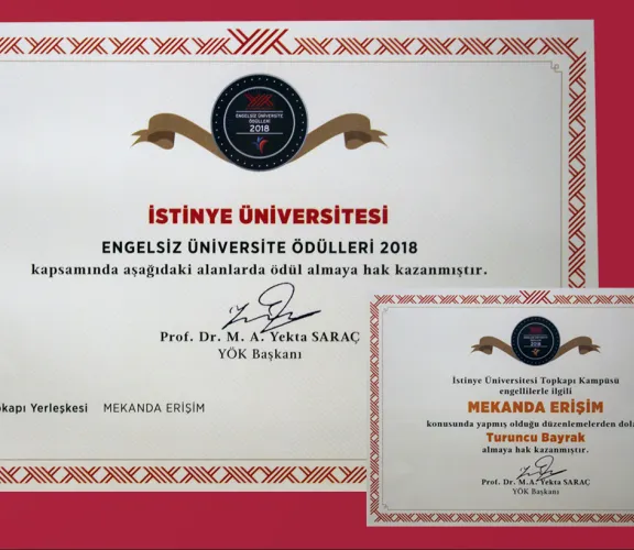 Engelsiz Üniversite ödülüne layık görülerek, Turuncu Bayrak almaya hak kazandık