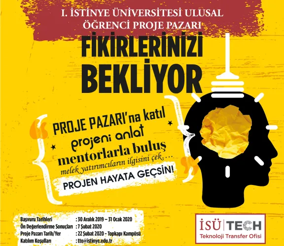 1. İstinye Üniversitesi Ulusal Öğrenci Proje Pazarı Çağrısı