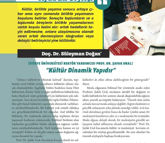 Rektör Yardımcımız Prof. Dr. Şafak Ural, Tarih Kültür Dergisi Şubat sayısının konuğu oldu